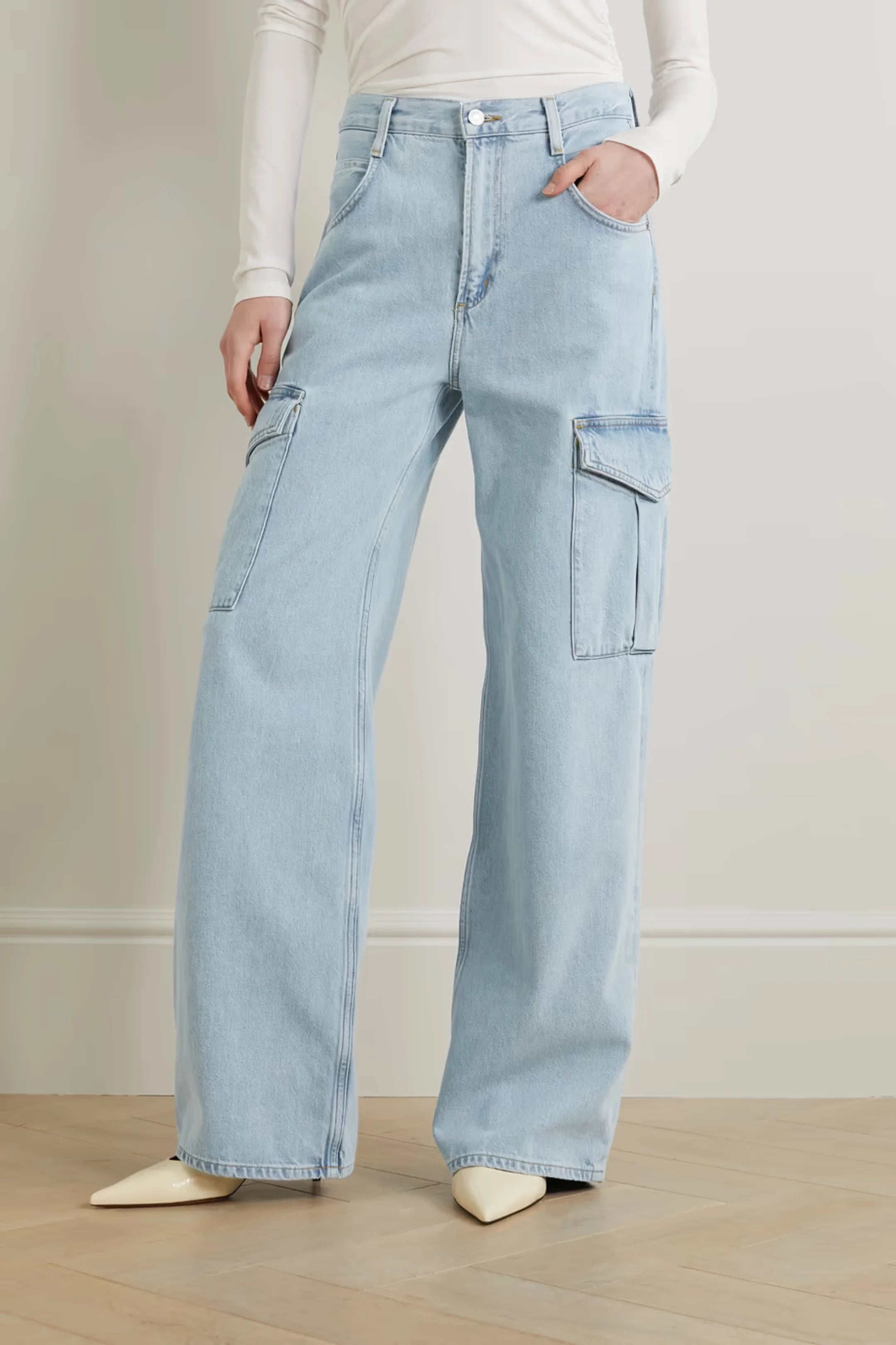 パンツ andmary Back ribbon denim cargo pants M ANDMARY】Back ribbon denim cargo pants