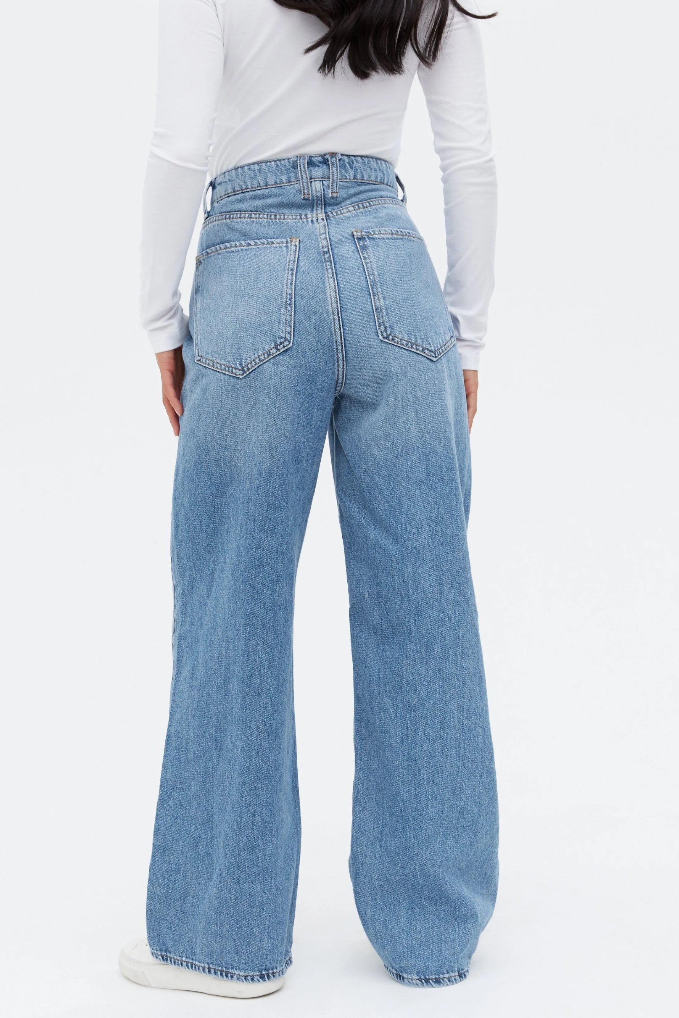 High Waisted Wide Leg Jeans Denim600